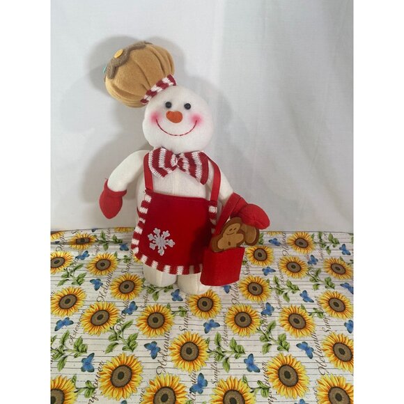Baking Snowman with Muffin Hat Apron & Basket Plush - Picture 1 of 4